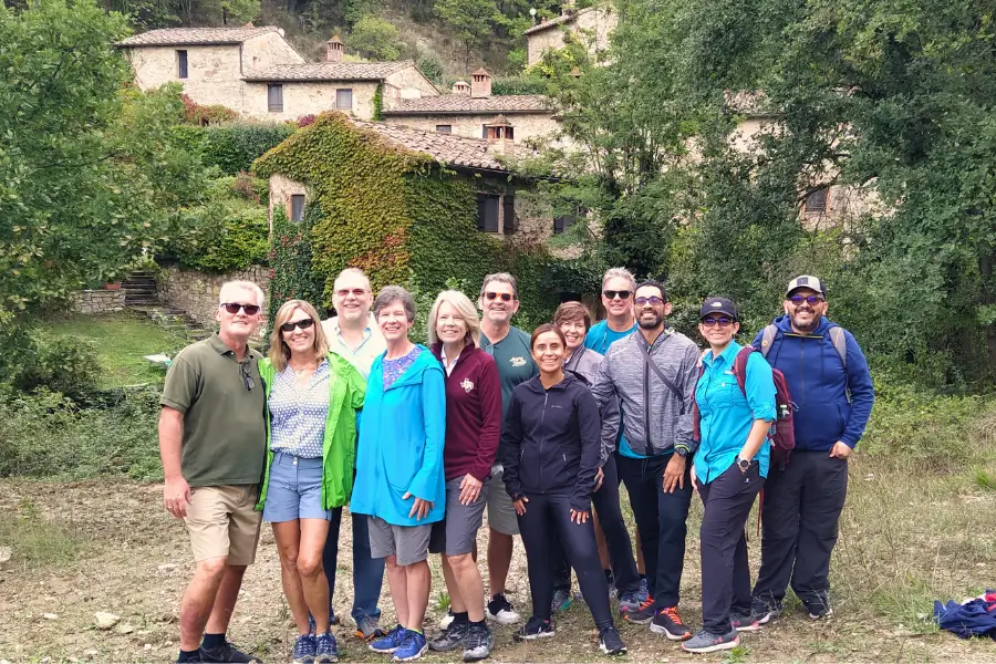 Employees of a company that chose WeHike's Outdoor package for a team building experience in Tuscany